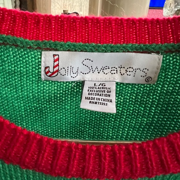 Large ugly Christmas Sweater with Holstein Cow Holiday Sweater with bell - Picture 3 of 11